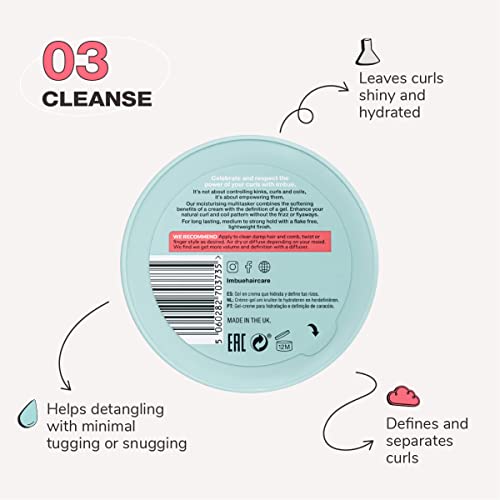 Imbue Curl Empowering Crème Gel, Vegan & Curly Girl Compliant, 200ml Paraben Free For 4A-4C Wavy Coily Hair; Curl Cream for Curly Hair, Edge Cont