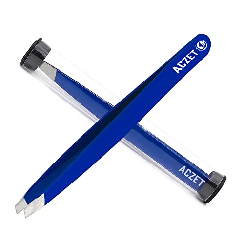 Eyebrow Tweezers, Professional Stainless Steel Precision Tweezers for Eyebrows Plucking, Ingrown Hair Remover (Black)