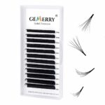 Gemerry Easy Fan Lash Extensions D curl 0.05mm 8-14mm Mixed Tray Noir Russian Volume Automatic Blooming Self Fanning Lashes Long Individual Volum