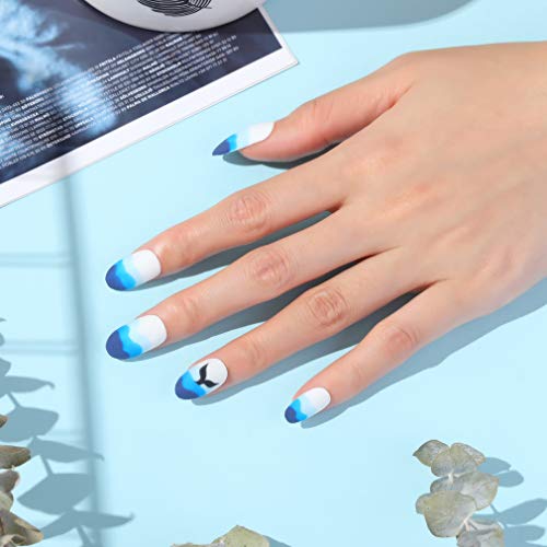 Lagunamoon Gel Nail Polishes, 6 Colors Blue Black White Gel Nail Polish Set Soak Off Long Lasting UV LED Light DIY Manicure Gel Polish Kit Salon