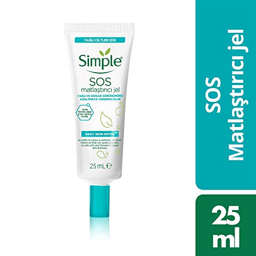 Simple Daily Skin Detox SOS Clearing with thyme, zinc, and witch hazel Booster long-lasting shine & blemish control 25ml - Packaging May Vary