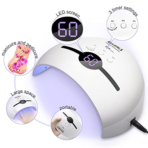 Portable Gel UV LED Nail Lamp,NAILGIRLS 48W UV Nail Lamp for Gel Nails Polish Manicure&Pedicure,UV Lamps for Gel Nails,Professional Salon Curing