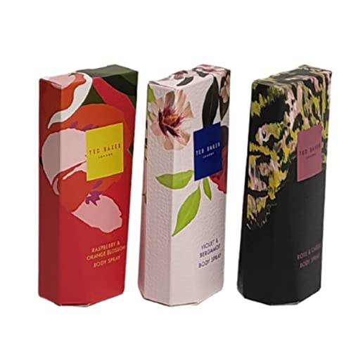 Ted Baker Body Spray 50ml Ladies Gift Present Boxed Ideal Stocking Filler PACK Of 1/3 (Rose & Cassis)
