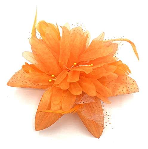 Feather Comb Fascinator for Women Wedding Ascot Races Christening Hair Piece (Royal Blue)