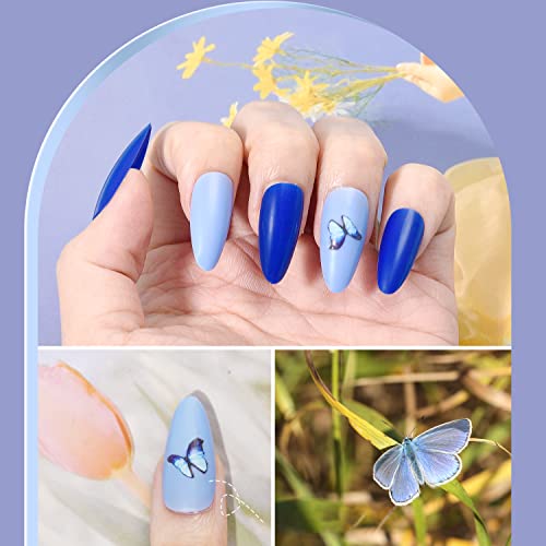 720PCS Almond Press on Nails Medium, MORGLES 24 Colors False Nails with Glue, Adhesive Tabs, Stickers, Tweezer, 10 Sizes