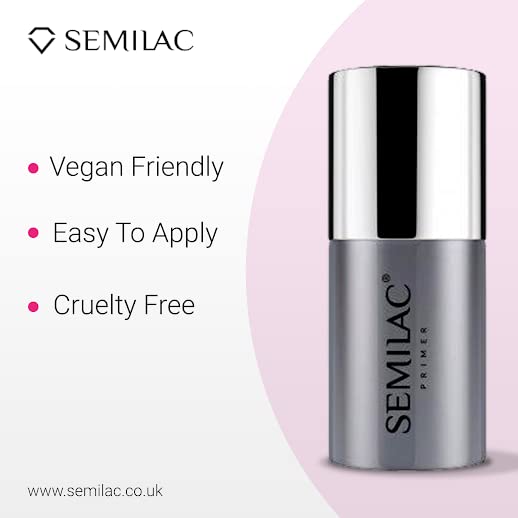 Semilac Acid Free Primer For Gel Nail Polish & Acrylic Nails. Professional Grade Degreaser For Nails For The Perfect Manicure or Pedicure. Easy T