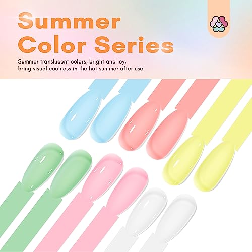 Saviland 5 in 1 Builder Nail Gel Set - 6 Colors Clear Pink Jelly Translucent Builder Gels for Nails Builder Gels in a Bottle Nail Strengthener Ge