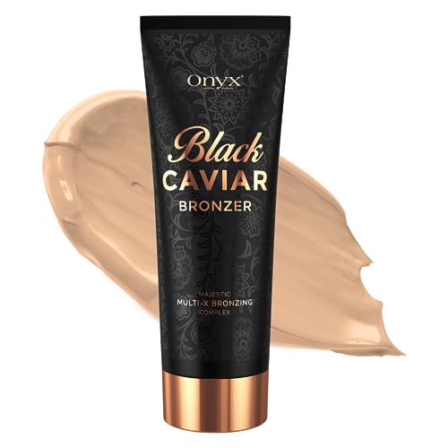 Onyx Black Caviar Sunbed Tanning Lotion - Black Bronzer & Tan Enhancer - Insanely Dark Tan for Men & Women
