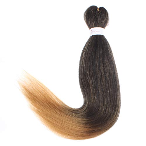 Leeven 3 Packs Pre Stretched Braiding Hair Extension Yaki Texture EZ Braids Hair for Coi Leray Braids Black Braiding Crochet Hair Extensions /30