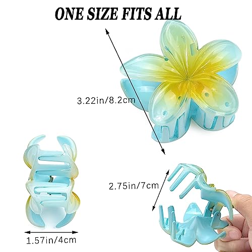 Flower Hair Clip, Nonslip Flower Claw Clips Strong Hold Hawaiian Claw Clip for Medium Thick Hair Hair Claw Clips for Women and Girls (A# 6 PCS)