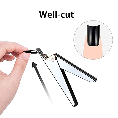 JeoPoom Nail Tip Clippers, Stainless Steel Nail Cutter, Acrylic Nail Tips Edge Cutter, Perfect for Men & Women