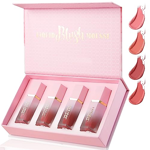 HERBENJOY Cream Blush Soft Blushers For Cheeks Make Up Skin Tint Liquid Blush For Mature Skin,Lightweight Breathable Feel,Dewy Finish Smudge Proo