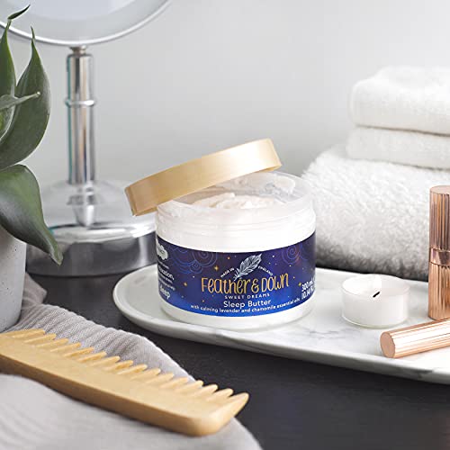 Feather & Down Sweet Dream Body Butter (300ml) - With Calming Lavender & Chamomile Essential Oils. Cruelty Free. Vegan Friendly. Natural Extracts