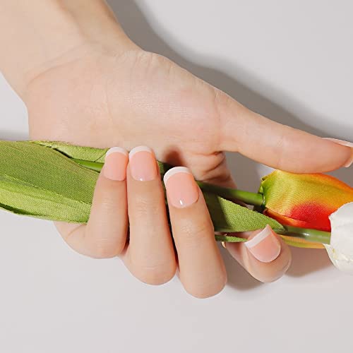 foreverLily 120 Pcs French False Nails, Short False Nails French Tip False Nails Full Cover Short French Nail Tips Press on French Manicure False