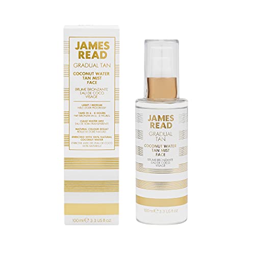 JAMES READ Coconut Mist Spray, Gradual Tan for the Face, Medium Tone, 100 ml