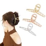 3pcs Metal Strong Hair Claw Clips Nonslip Large Hair Claw Clip Nonslip Hair Clips Hairpin Fashion Hair Styling Accessories for Women and Girls Th