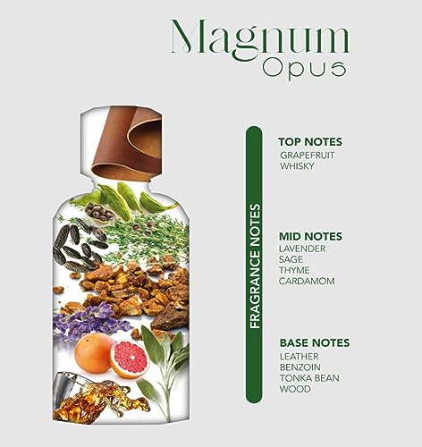 Magnum Opus 100ml Eau De Parfum for Men Aftershave - Lavender Tonka Bean Sandalwood Perfume Spray - Prive Men Perfume