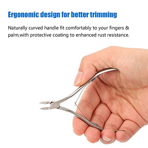 faddy-1 Cuticle Nipper Set, Cuticle Cutter Trimmer and Cuticle Pusher with Non-slip Protective Coating Handle Stainless Steel Cuticle Cutter Clip
