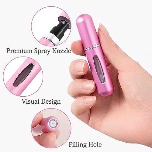 OBSGUMU 4PCS Perfume Atomiser Refillable, Mini Perfume Travel Bottle 5ML Spray Bottles, Portable for Perfume Aftershave Travel Holiday, Business