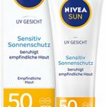 Nivea Sun UV Face Sensitive Sun Cream 50 ml Pack of 1 x 50 ml for Sensitive Skin Sun Protection Soothes Skin Irritations