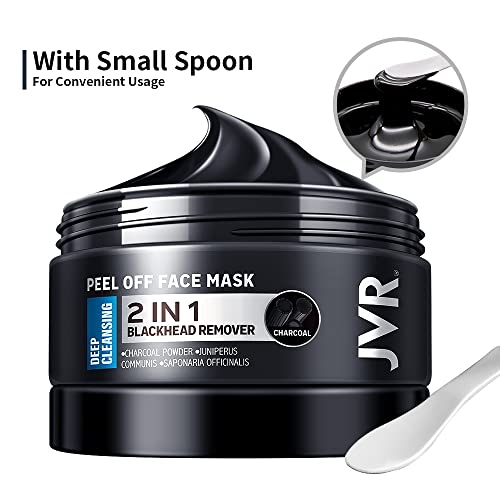 Blackhead Remover Mask, JVR Bamboo Charcoal Peel Off Face Mask for Men, Purifying & Deep Cleansing for All Skin Types 120ml