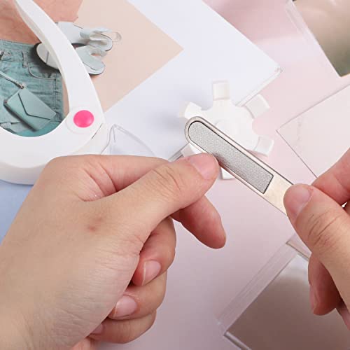 U Shaped Acrylic Nail Clipper, Adjustable False Nail Clipper with Nail File Stainless Steel Nail Trimmer Tips Cutter for Nail Art