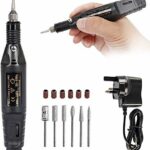 Electric Nail Drill Kit, Professional Nail Drill Filing Machine Adjustable Speed Acrylic Nail Remover Electric Manicure Pedicure Kit with 6 Bits,