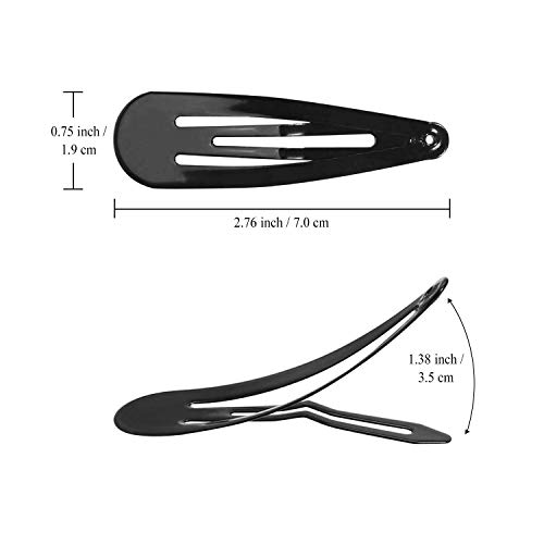 Large Snap Hair Clips 40 Pcs, Funtopia 2.8 Inch Long Non Slip Metal Hair Clips for Women Girls, Hair Barrettes Hair Accessories (Brown & Black)