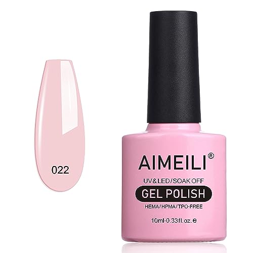 AIMEILI Nude Gel Nail Polish, UV/LED Soak-Off Gel Polish French Nail Gel, Nail Lamp Nail Art Manicure Salon DIY at Home, Long Lasting & Easy to A