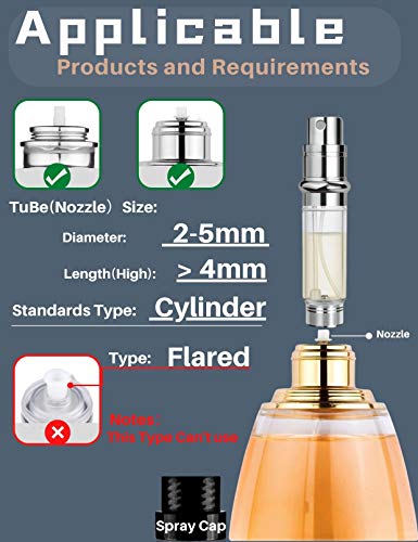 AsaNana Perfume Atomiser, Refillable & Travel Size Perfume Bottle, Leaking Proof,Bottom Pump without Funnel, Luxurious Small women and men, 5ml (