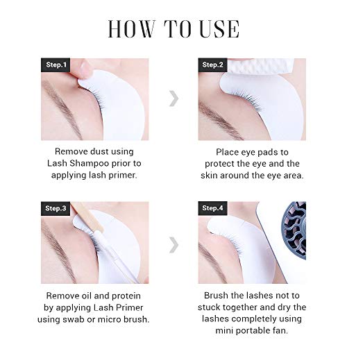 Eyelash Extension Glam Lash Primer 15 ml/Pre-Treatment for Semi Permanent Eyelash/Easily Removes Proteins and Oils/Oil Free/Longer Extension Rete