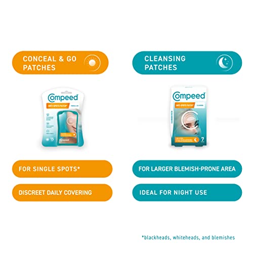 Compeed® - Anti-Spots* Conceal & Go Patch - Cleanse Conceal and Protect – Hydrocolloid Spots patches*, Pimple patches - Ideal for discreet day us