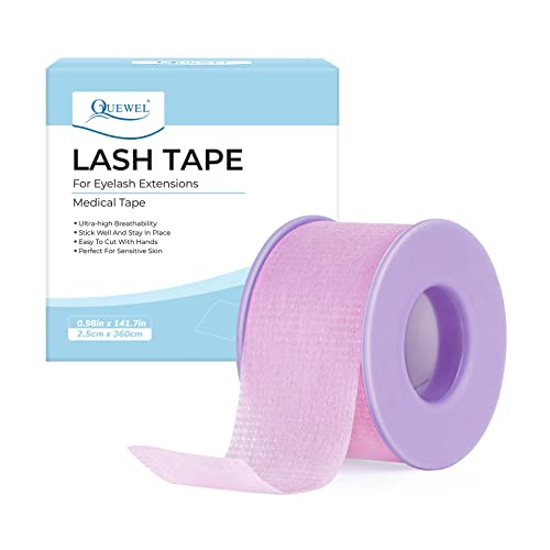 QUEWEL Lash Tape For Eyelash Extensions, Blue Eyelash Tape Microfoam Tape Eye Lint Free Tape Eyelash Breathable Tape Sensitive Skin Stick Well Ey