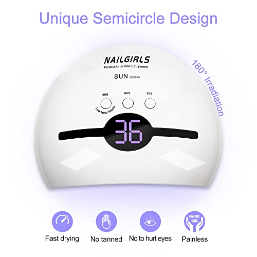 Portable Gel UV LED Nail Lamp,NAILGIRLS 48W UV Nail Lamp for Gel Nails Polish Manicure&Pedicure,UV Lamps for Gel Nails,Professional Salon Curing