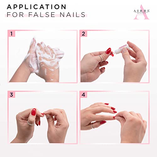 AIRRE Extra Strong Nail Glue for Acrylic Nails, Nail Tips & Press-On Nails (3ml) Precision Tip Nail Glue & File for Glue-On Fake Nails, Fix Broke