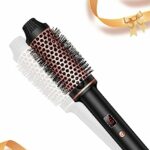 Thermal Brush Hot Brush for Styling, 38 mm 1.5in Ionic Smooth Volumize Brush with LCD Display, 120-210℃ Hair Comb Creates Root Volume and Loose C