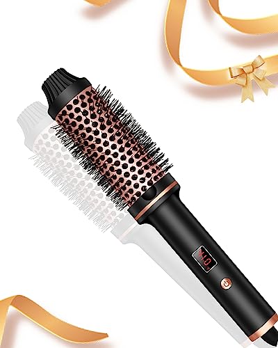 Thermal Brush Hot Brush for Styling, 38 mm 1.5in Ionic Smooth Volumize Brush with LCD Display, 120-210℃ Hair Comb Creates Root Volume and Loose C