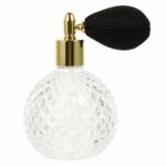 Lurrose 100ml Vintage Glass Perfume Bottle, Perfume Spray Refillable Spray Bottle Dispenser with Airbag for Home Perfume Travel (Caps in Random C