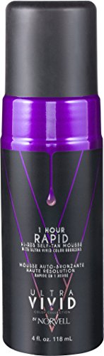 Norvell Ultra Vivid Color Collection 1 Hour Rapid Hi-Res Self-Tan Mousse with Color Bronzers - Instant Natural Looking Bronzing Glow, 118ml.