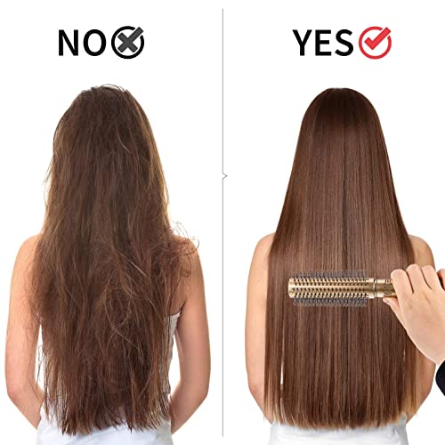 Skisneostype Round Barrel Hair Brush Blow Dry Drying Bristle, 23.5 CM High Temperature Resistant Nano Technology Ceramic Ionic Hairbrush, Boar Br