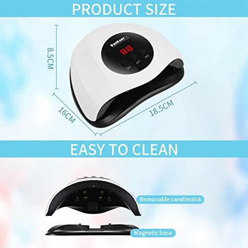 Hankeer 48W LED UV Nail Lamp with USB Interface line,24 Lights Gel Polish Nail Curing Lamp Light ,Suitable for Beginners and Home Salon (8T-USB)