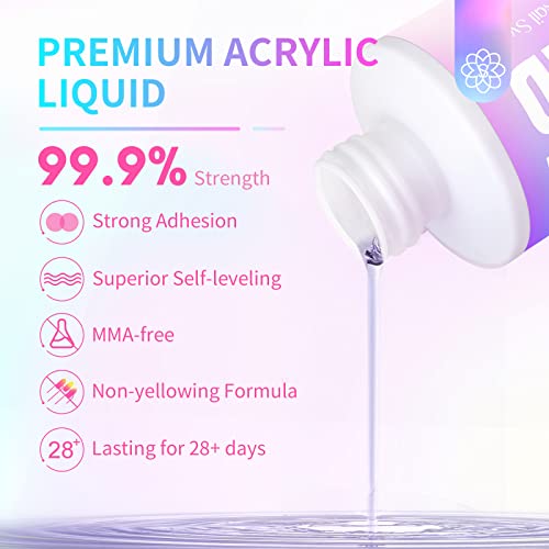 Saviland 120ml Monomer for Acrylic Nails – Acrylic Liquid Monomer for Acrylic Powder Non-Yellowing MMA-Free Formula Acrylic Monomer Liquid for Ac