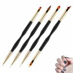 Sularpek Nail Art Liner Brushes, 4 Pcs Double Ended Nail Art Brushes, Nail Art Painting Pen Brush Set, Nail Brush for Drawing Nail Art Design and