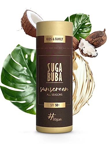 Suga Buba All Seasons Sunscreen Face Stick SPF 50, Eco-Friendly Paper Tube, Bio Face Care, Natural Protection & Ingredients, Face Moisturiser For