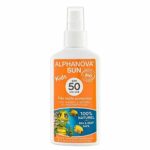 Alphanova Sun, Organic Sunscreen Spray For Kids, High Protection with SPF 50, Waterproof,125 ml