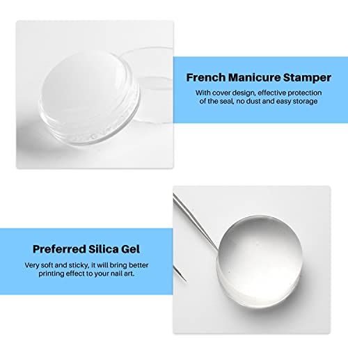ALLY-MAGIC Nail Stamper Clear Jelly Stamper Silicone French Tip Nail Art Stamper for Nails French Nail Stamper Kit Manicure Nail Art Tools Y2-MJY