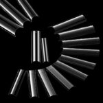 500 Pcs No C Curve Nail Tips XL Long Clear Nail Tips for Acrylic Nails Professional Set,10 Sizes Square Straight Tapered Half Cover Fake Nails Ti