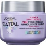 L'Oréal Paris Elvital Moisturising Hair Mask for Shiny Hair, Intensive Treatment with Hyaluronic for a Moisture Boost, Hydra Hyaluronic, 300 ml