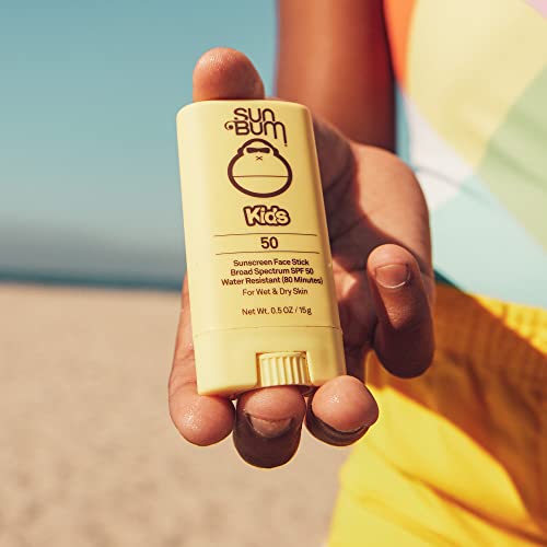 Sun Bum Kids SPF 50 Clear Sunscreen Face Stick | Wet or Dry Application | Hawaii 104 Reef Act Compliant (Octinoxate & Oxybenzone Free) Broad Spec