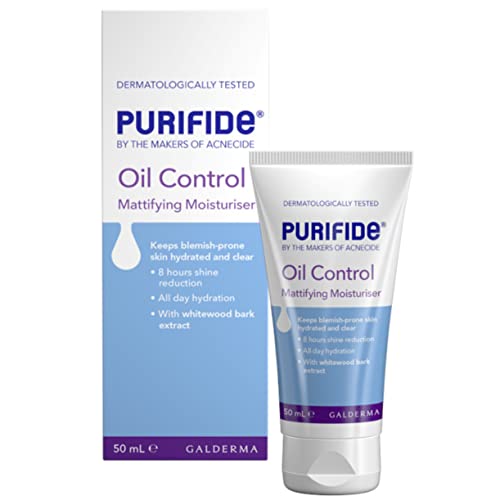 PURIFIDE by Acnecide Oil Control Mattifying Moisturiser, 50g, Ideal for Spot Treatment Routine With 8 hour Shine Control